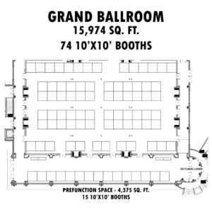 grand ballroom blueprint design graphic