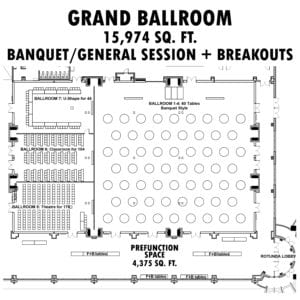 grand ballroom blueprint design graphic