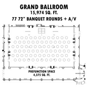 grand ballroom blueprint design graphic