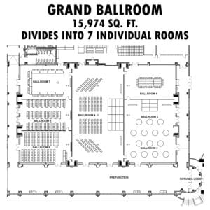 grand ballroom blueprint design graphic