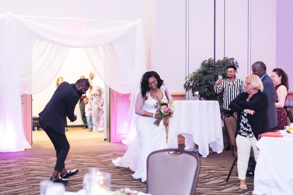 photo of wedding in cross insurance center ballroom