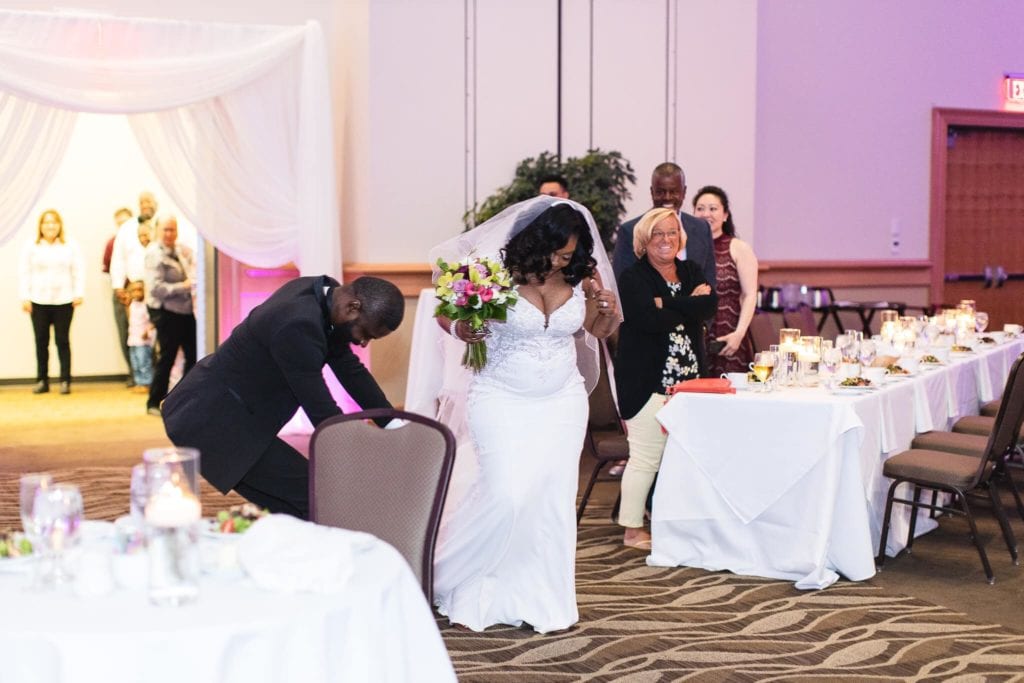 photo of wedding in cross insurance center ballroom