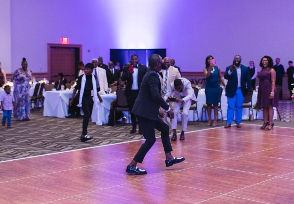 photo of wedding in cross insurance center ballroom