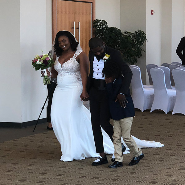 photo of wedding in cross insurance center ballroom