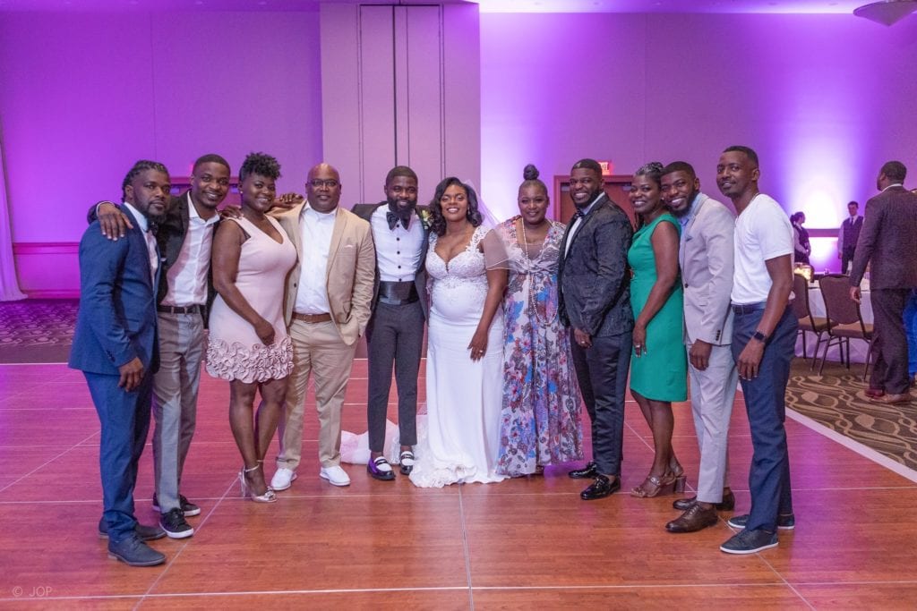 photo of sharpe wedding hosted by the cross insurance center in the ballroom