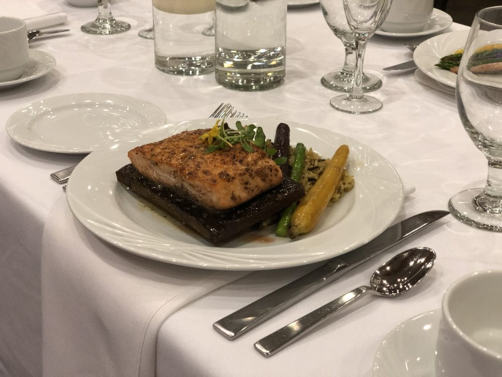 photo of wedding food in cross insurance center ballroom