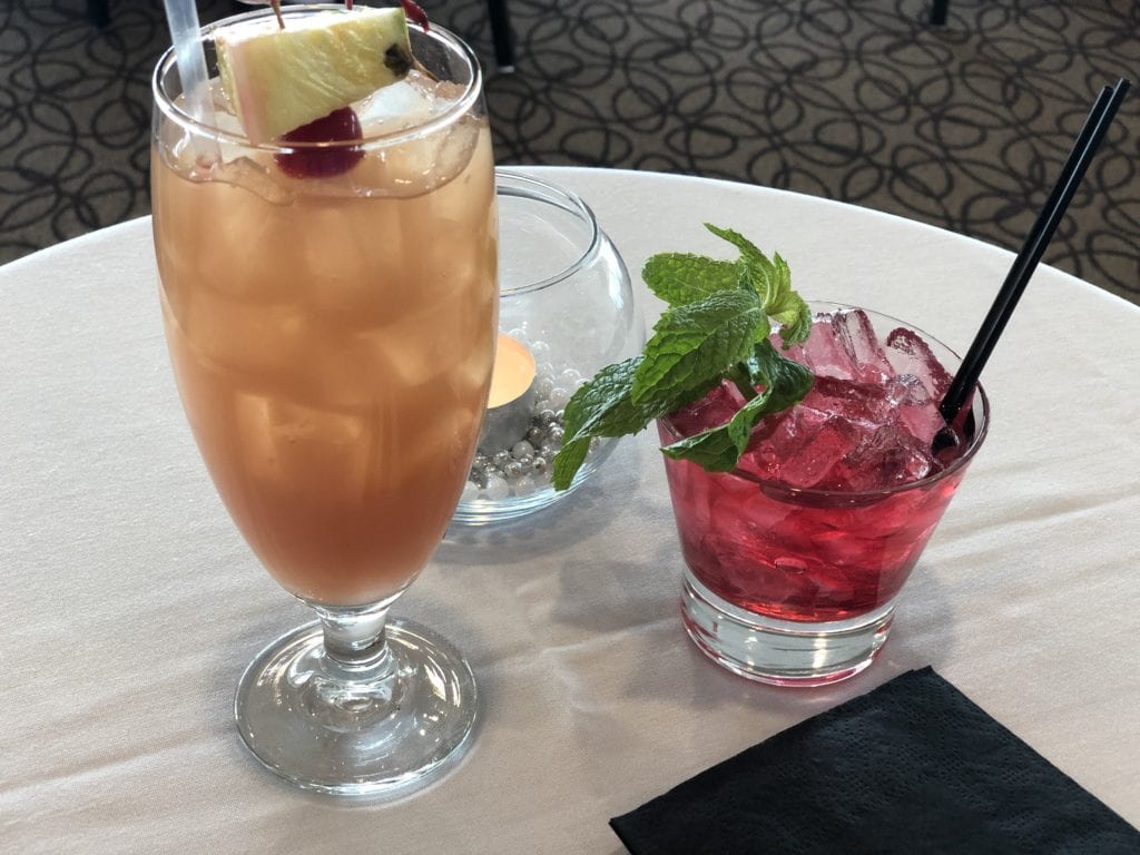 photo of wedding drinks in cross insurance center ballroom