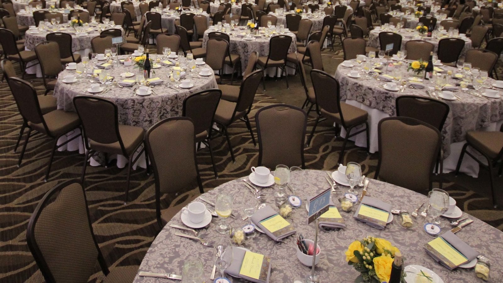 photo of ballroom tables set for cross center gala night