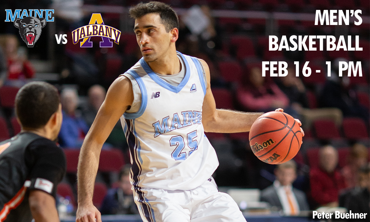 photo maine mens basketball player maine vs albany