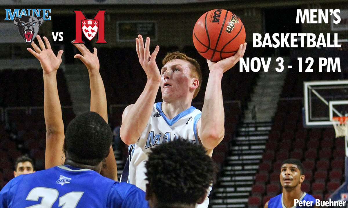 photo maine mens basketball player maine vs mcgill